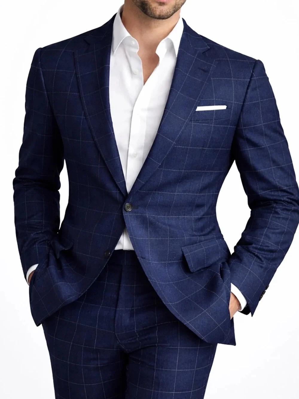 Suitsupply Men’s Lazio Windowpane Pure Wool Super 120’s Blazer